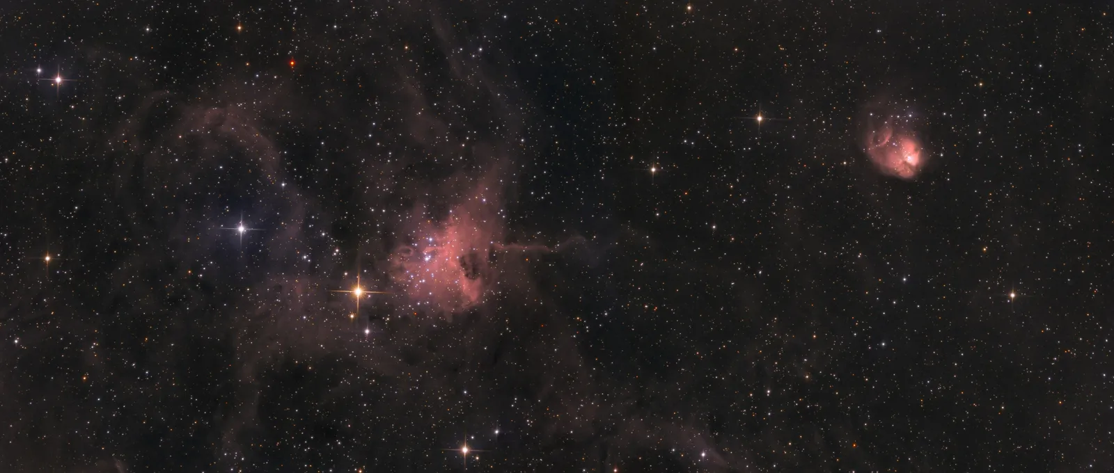 The Spider & Fly Nebulae: astrophotograph by Pete Lawrence